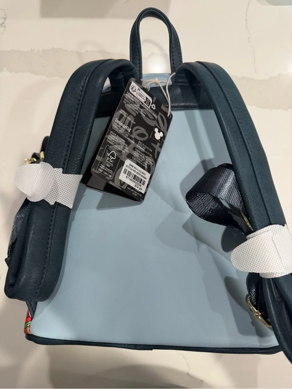 Loungefly Light Blue Lilo & Stitch Reuben Sandwich Expirement 625 Backpack